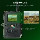 4G Cellular Trail Camera, 2.7K Video 32MP Bilder med sanntidsvarsler, 0,3S utløsertid, 65ft nattsyn, IP66 vanntett, Kentfaith