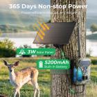 4G Trail Camera with Live Feed, 1080P Videos, 36MP Photos, 3W Solar Panel, 0.3s Fast Trigger, 65ft Night Vision, IP68 Waterproof, Kentfaith