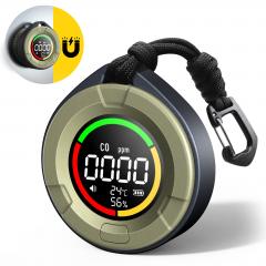 Draagbare CO Detector 3-in-1 Koolmonoxide Detector, Alarm Temp/Vochtigheidsdetector met Lanyard en Magnetische Zuigfunctie, Mini CO Monitor met 1000mAh Batterij, voor Thuis/Reizen/Outdoor