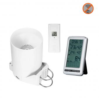 Pluviomètre numérique sans fil avec température intérieure et extérieure, collecteur de pluie auto - vidange avec thermomètre de précision, station météo avec grand écran, alarme de pluie
