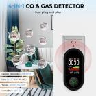 4-em-1 Detector de Monóxido de Carbono e Gás Plug-In, com Monitor de Temperatura e Umidade, Kentfaith