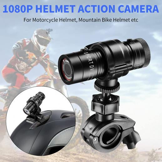 Cámara para casco de bicicleta y moto, cámara de acción deportiva HD 1080P,  videocámara de vídeo DV para motocicleta, grabadora de vídeo impermeable  para bicicletas y coches, mini cámara de vídeo DVR