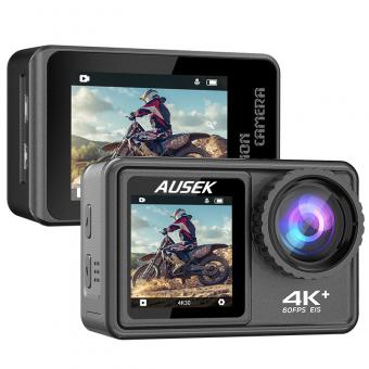 AT-S81ER 4K60FPS 20MP Action-Kamera mit UV-Objektiv-Touchscreen und Dual-Screen
