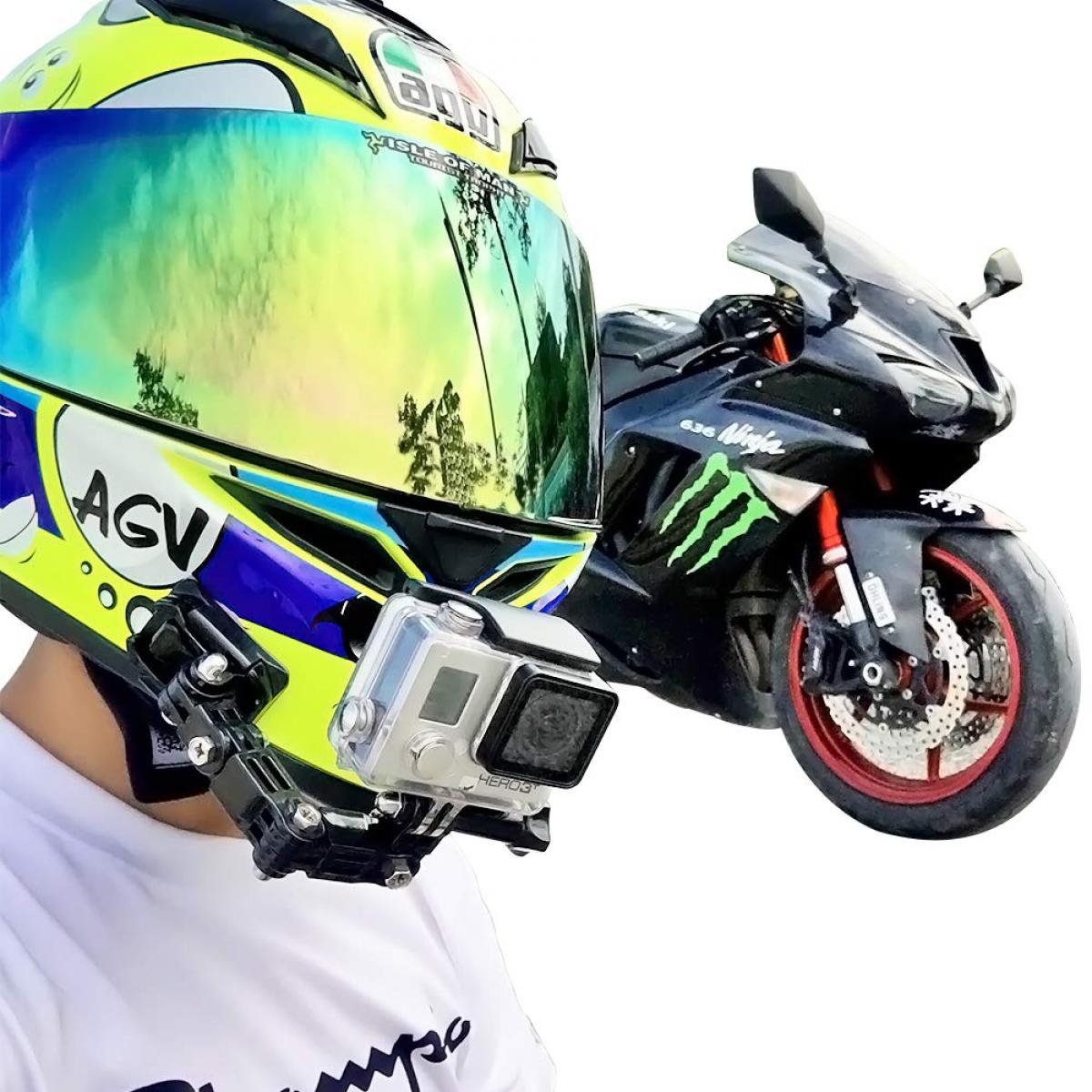Kit de support de menton pour casque de moto compatible avec GoPro
