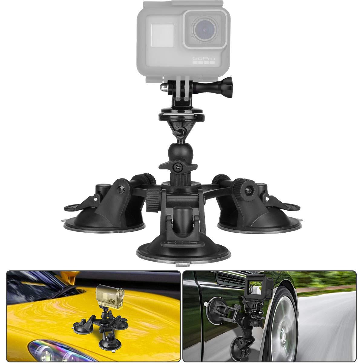 GoPro 3 tasses Action Camera Sucker Mount Action Camera Couverture de  pare-brise de voiture Support