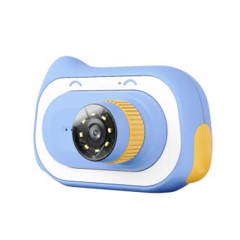 Kinder-Elektronenmikroskop-Kamera Two-in-One, 15 Millionen Pixel, 0-200-fache Vergrößerung, 2-Zoll-Augenschutzbildschirm, Kinder-Makrokamera mit DV-Videofunktion, geeignet für die Beobachtung und Fotografie von Kindern im Freien, blau