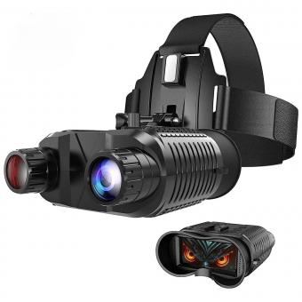 Medidor nocturno con auriculares binoculares NV8160, pantalla de 2,7 pulgadas, zoom digital 8x, ajuste IR de 7 velocidades, adecuado para cazar, monitorear la vida silvestre, explorar la naturaleza en 100% de oscuridad