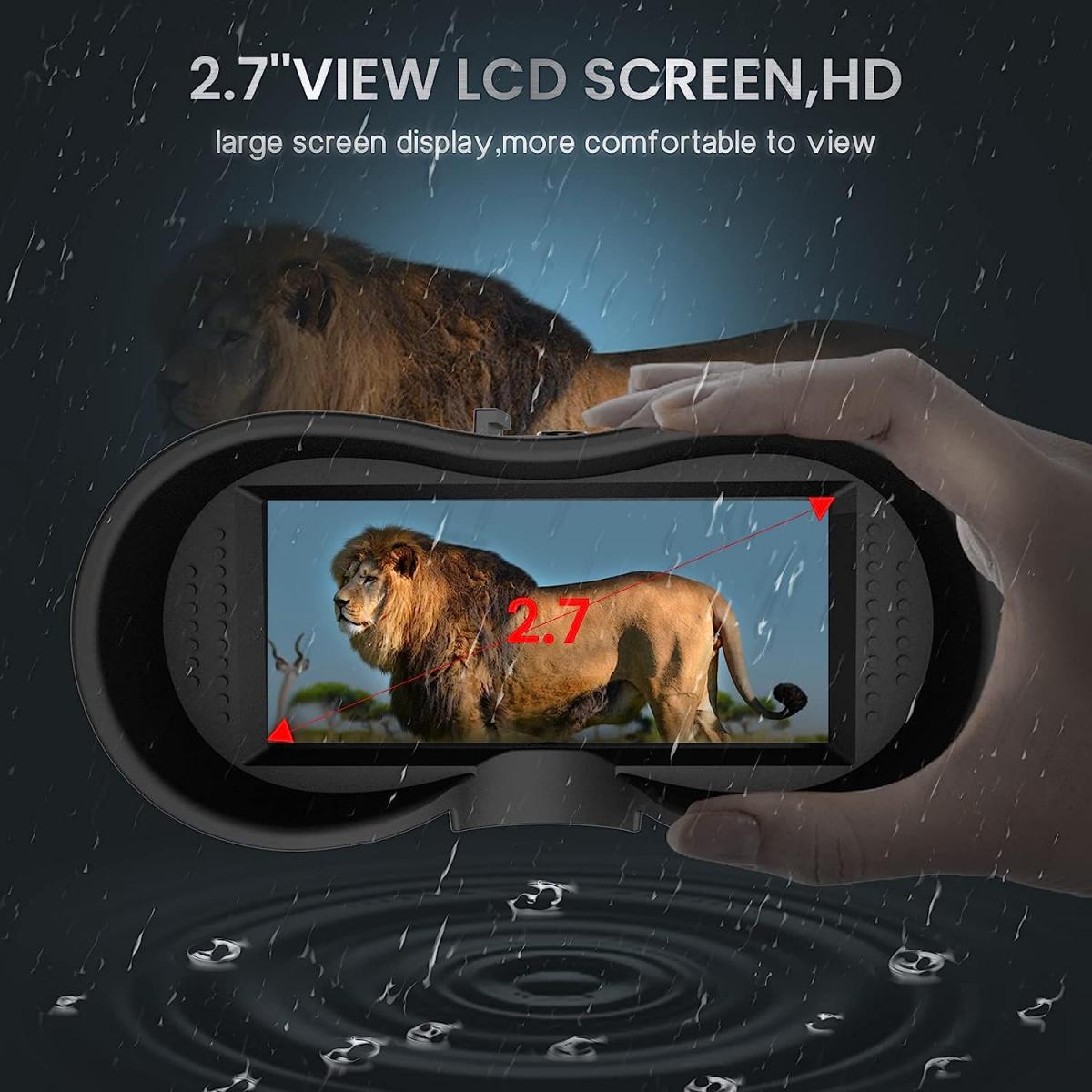 DALEYZAY 4K Nachtsichtbrille - 4,5 Zoll Display Bis 400m Reichweite Für Jagd & Camping