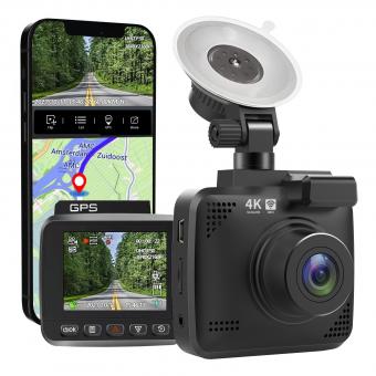 V53 3-Zoll IPS 4K-HD Dashcam 170°-Aufnahmewinkel Autokamera mit G-Sensor, GPS, WLAN, Loop-Aufnahme, Parküberwachung, Nachtsicht (4K 3840*2160P)