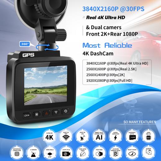Autokamera Vorne Und Innen, 8,03 Cm Dash Cam 1080P, G-Sensor HD Nachtsicht  Loop-Aufnahme Weitwinkel-Autokamera (blaue Fotodiodenposition Ist Zufällig)