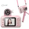 S9 Kids digitalkamera med vendbar linse, stativ, 1080P, 40 megapixel, bedste børnekamera til drenge og piger fra 3 år Pink