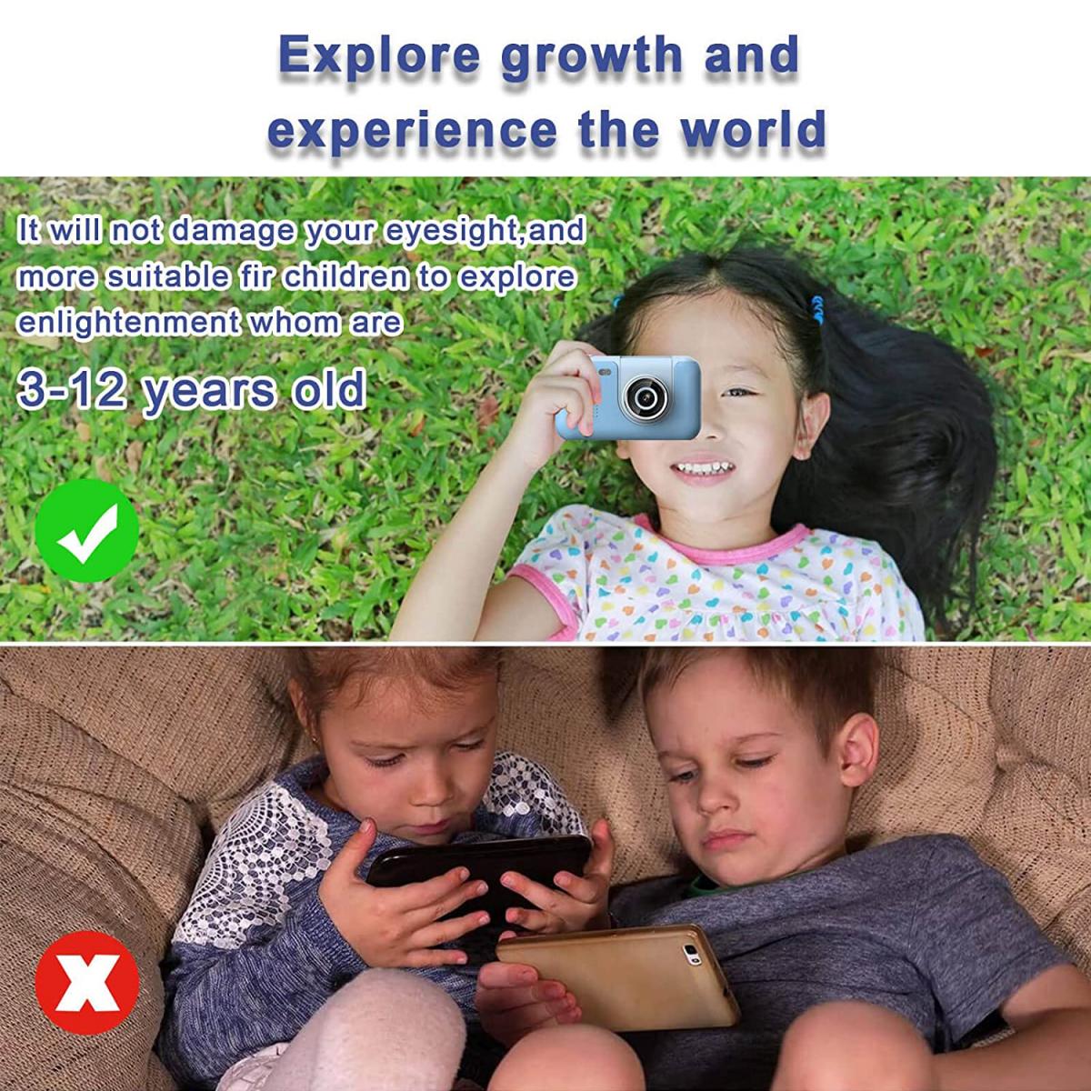 Appareil photo numérique S9 Kids avec objectif réversible, trépied, 1080P,  40 mégapixels, meilleur appareil photo pour enfants pour garçons et filles  à partir de 3 ans Rose - K&F Concept