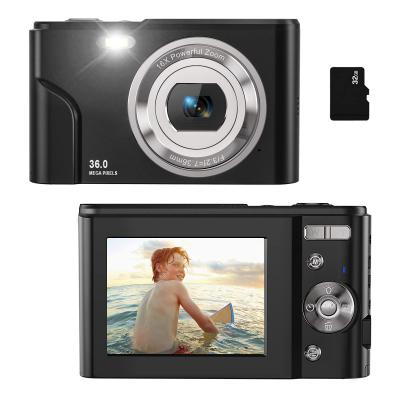 Fotocamera per bambini con messa a fuoco automatica da 48 MP con scheda da 32 GB Videocamera 1080P con zoom 16x Fotocamera compatta portatile compatta Bambini Natale Regalo di compleanno Bambini Adolescenti Ragazze Ragazzi (Nero)