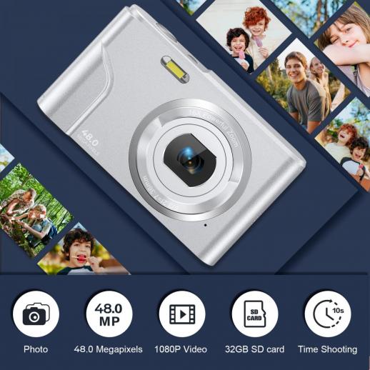 Appareil photo numérique S9 Kids avec objectif réversible, trépied