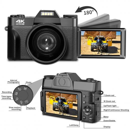 Appareil photo numérique pour la photographie et la vidéo Caméra de blog  vidéo 4K 48MP
