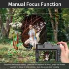 Digital Kamera for Fotografering & Video 4K 48MP Blog YouTube Med 180° Vippeskjerm, 16X Digital Zoom, 52mm Vidvinkel & Makro Linse, 52mm Black Mist 1/4 + CPL Filter Sett, Kamerastativ, Kentfaith