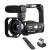 4K camera with SD card and 2 black batteries