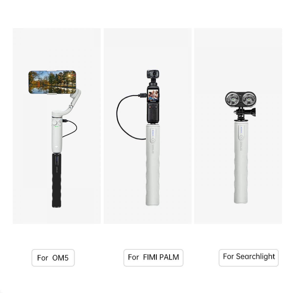6000 mAh Power Bank Grip -tuki Sony RX100 VII Canon G7X Mark III -kompakti digitaalikamera, GoPro 10 9 8 -toimintakamera, DJI OSMO Pocket ja iPhone 13 Samsung Google OnePlus -älypuhelin valkoinen