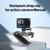 Rygsæk Strap Mount Quick Clip Bracket kompatibel med Gopro Hero 11, 10, 9, 8, 7, 6, 5, 4, Session, 3+, 3, 2, 1, Hero (2018), Fusion, Max, DJI Osmo, Xiaomi Yi sportskamera