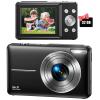 Barnekamera, FHD 1080P digitalkamera for barn Videokamera med 32 GB SD-kort 16X digital zoom, kompakt pek- og skytkamera Bærbart lite kamera for tenåringer Studenter Gutter Jenter Seniorer (svart)