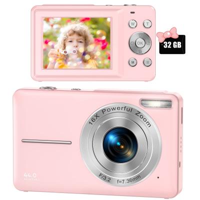 Kinderkamera, FHD 1080P Digitalkamera für Kinder Videokamera mit 32 GB SD Karte 16X Digitalzoom, Kentfaith Kompaktpunkt und Shoot Kamera Tragbare kleine Kamera für Jugendliche Studenten Jungen Mädchen Senioren (Rosa)