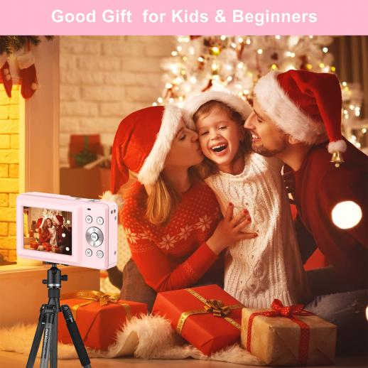 Cámara digital FHD 1080P para niños, cámara de vídeo con tarjeta SD de 32  GB, zoom digital de 16X, cámara compacta de apuntar y disparar, cámara  pequeña portátil para adolescentes, estudiantes, niñas