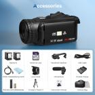 4K Videocamera Professionale 60FPS per Filmaking, Cinema & Fotografia, Videocamera con Zoom 18X, Fotocamera Digitale per Registrazione Video, Schermo Touch Ribaltabile 4in, Treppiedi Leggeri, 64GB, Kentfaith