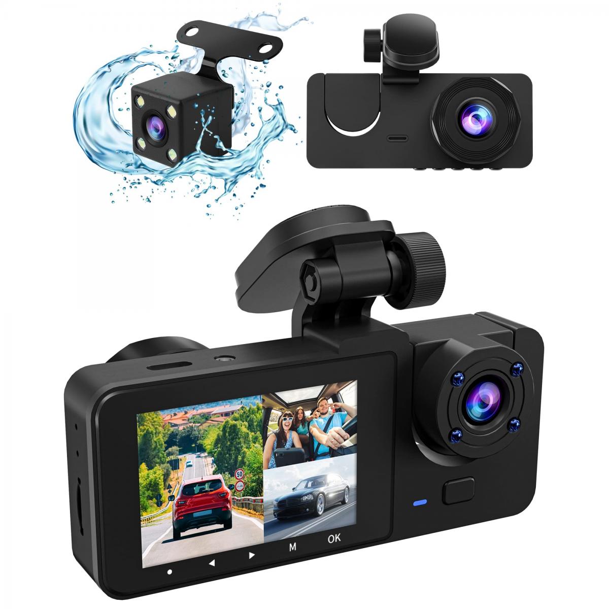 Caméra de voiture Dash Cam 1080P rotative à 360 °, caméra de tableau de  bord de voiture WiFi avec contrôle APP, super vision nocturne, grand angle  170 °, capteur G, moniteur de stationnement 24H (X9)