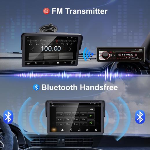 Android 11 DIN estéreo inalámbrico para coche Apple CarPlay Android Auto  Radio, pantalla táctil de 9 pulgadas, receptor de audio Bluetooth para  coche