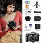 Oppgradert 4K 64MP Digitalkamera for Fotografibegynnere, Video, YouTube Vlog, 4-tommers WiFi Touchskjerm med Blits, Linsepose, 52mm Black Mist 1/4 + CPL Filter, Kamerastativ, 3000mAH Batteri, Kentfaith