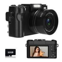 4K 56MP Cámara Digital para Fotografía Vlogging Cámara para YouTube con Zoom Digital 16X, Tarjeta TF 32GB