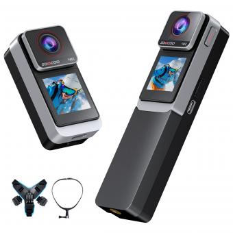 30 m vanntett actionkamera 4K med påvisbar hånddel Dual Screen 7H Batterilevetid 170 ° FOV