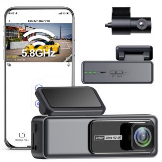 Dash Cam 4K anteriore e posteriore con WiFi, angolo largo 170°, sensore G Kentfaith