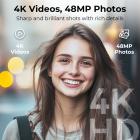 Câmera Digital para Adolescentes, Vídeos 4K Fotos 48MP, Foco Automático, Transferência WiFi, Cartão 32GB, Kentfaith