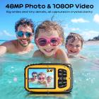 Underwater Camera for Kids 4K 48MP, 10FT/3M Vanntett, Dobbeltskjerm, for snorkling svømming Kentfaith
