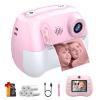 Çocuk Kamerası Anında Baskı Renkli Fotoğraflar, Ön Arka Çift Selfie, 3-12 Yaş Arası 1080P HD Video, Pembe, Kentfaith