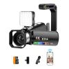 4K Kamera Wideo, 64MP Zdjęcia, Łączność WiFi, 28X Zoom, Bezprzewodowy Mikrofon, Pełny Kolor NV, Kentfaith