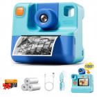 Câmera Instantânea para Crianças, Presentes de Natal e Aniversário para Meninas e Meninos de 3-12 Anos, 24MP 1080P Selfie, Kentfaith (Azul)