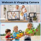 4K 64MP Câmera Digital Tela Dupla para Selfie, Zoom 18X, Cartão 32GB & 2 Baterias para Iniciantes YouTube Vlog, Kentfaith