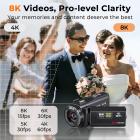 8K Filmadora, Fotos de 64MP, Conexão WiFi, 2 Baterias, Controle Remoto, Cartão de 64GB, Kentfaith