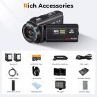 8K Filmadora, Fotos de 64MP, Conexão WiFi, 2 Baterias, Controle Remoto, Cartão de 64GB, Kentfaith