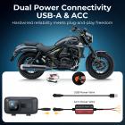Câmera de Painel para Motocicleta com Resolução 2K Ângulo Amplo de 140° Controle WiFi Alimentação USB Kentfaith