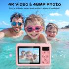 كاميرا تحت الماء للأطفال بدقة 4K و48 ميجابكسل، مقاومة للماء حتى عمق 10 قدم/3 متر، بشاشة مزدوجة، للغطس والسباحة Kentfaith