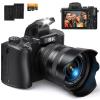 8K 88MP Dijital Fotoğraf Makinesi, Otomatik Odaklama, Selfie ve Youtube Vlog Çekimi İçin Çift Lens, 3.2in Dokunmatik Ekran Kentfaith