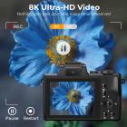 8K 88MP digitalt kamera for fotografering, autofokus, dobbelt linse for selfie og YouTube-vlogging, 3,2 tommers berøringsskjerm Kentfaith