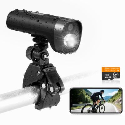 Bike Camera med 15W LED-lys 1080P Video 140° Wide Angle WiFi til Cykel Motorcykel Kentfaith