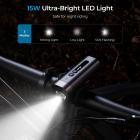 Велосипедная камера с LED-подсветкой 15W, видео 1080P, угол обзора 140°, Wi-Fi для велосипедов и мотоциклов Kentfaith
