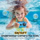Underwater Camera for Kids 4K 48MP, 10FT/3M Vanntett, Dobbeltskjerm, for snorkling svømming Kentfaith