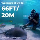 4K60FPS 48MP 66FT Водонепроницаемая экшн-камера без чехла, с двумя экранами, картой памяти 64GB, EIS, Wi-Fi пультом дистанционного управления, Kentfaith