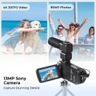Видеокамера с видео 4K 30FPS, фото 80MP, Sony CMOS 13MP, 11 аксессуаров, ночное видение, режим веб-камеры, Kentfaith